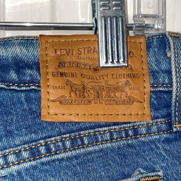 LEVI’S Wedgie High Rise Straight Leg Rigid Denim Jeans Premium Blue 28 - Picture 12 of 12